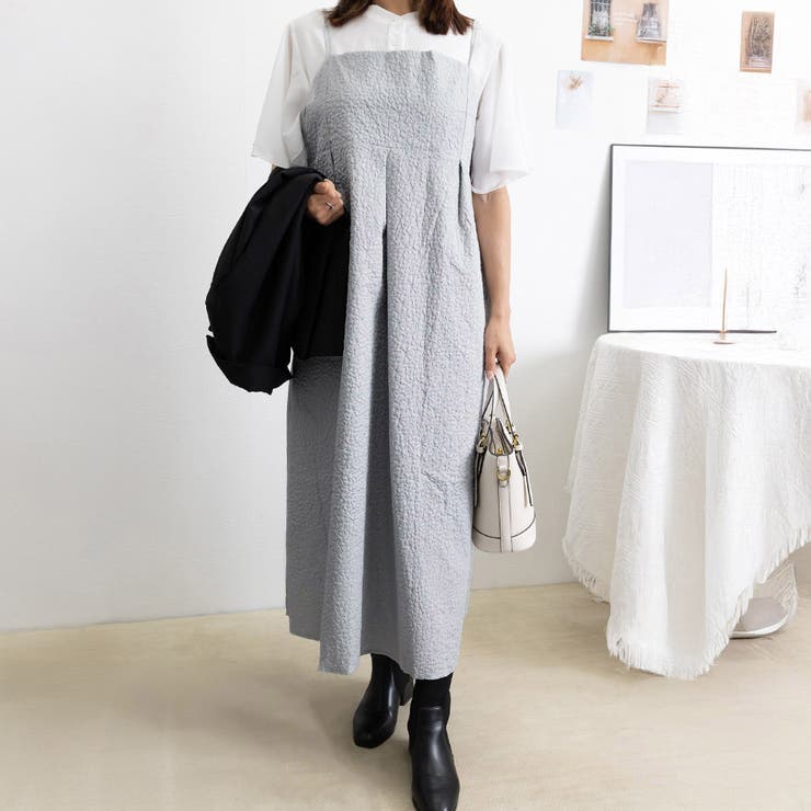 ワンピース ジャカードデニム ノースリーブ お洒落 韓国 L3123 27632_02.jpg