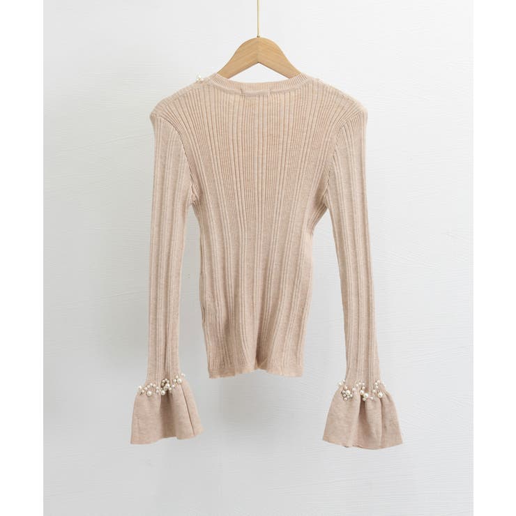 パール付きニットトップス フレアスリーブ | Miniministore | 詳細画像24 