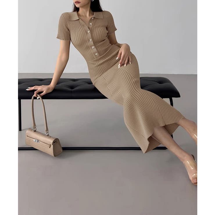 ポロニットワンピース 半袖 ロングワンピ | Miniministore | 詳細画像16 