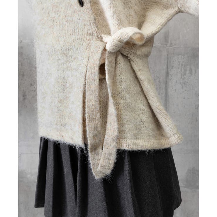 サイドリボンニットトップスボタンデザイン | Miniministore | 詳細画像18 