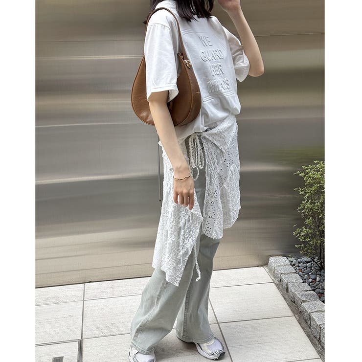立体ロゴtシャツ 韓国チュニックロンT[品番：II000007172