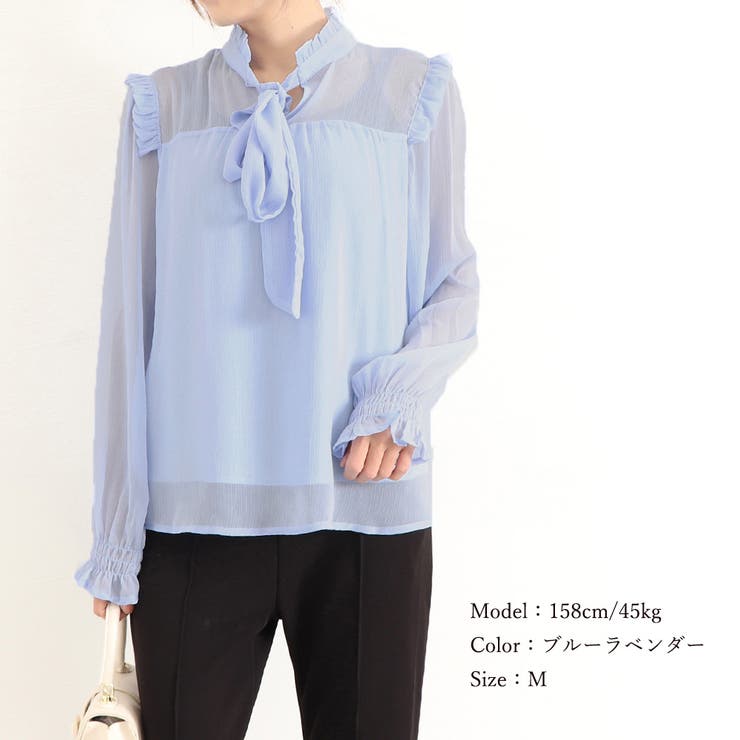 リボンタイブラウス 春夏 シアートップス | Miniministore | 詳細画像11 