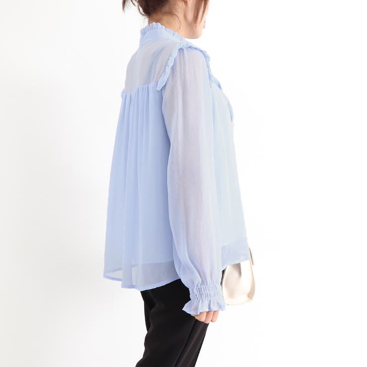 リボンタイブラウス 春夏 シアートップス | Miniministore | 詳細画像12 