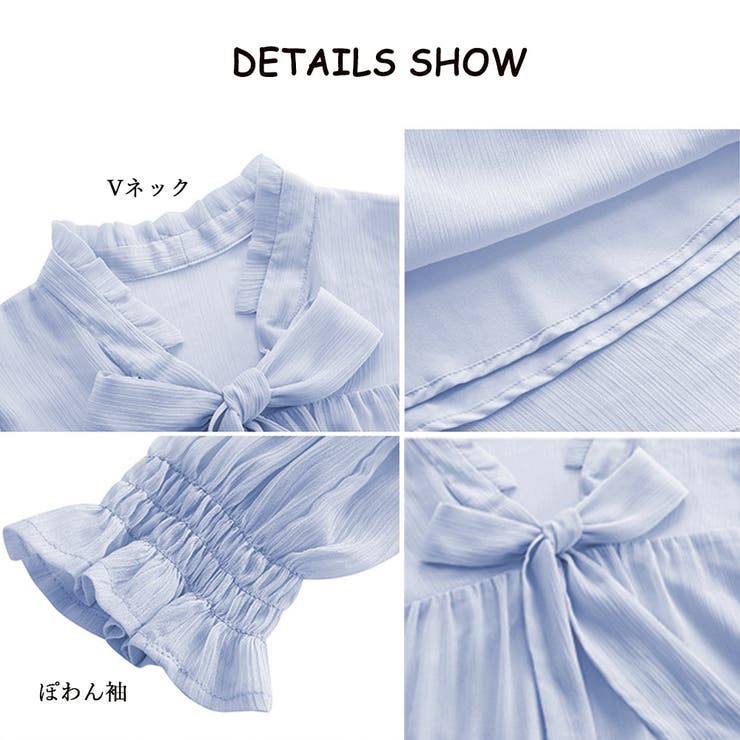 リボンタイブラウス 春夏 シアートップス | Miniministore | 詳細画像4 