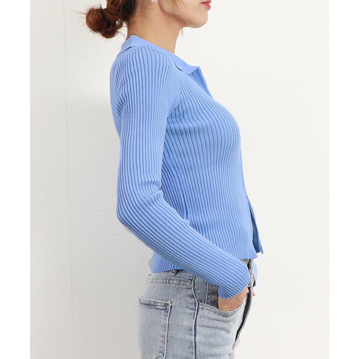 リブニットトップスレディースジップアップ | Miniministore | 詳細画像20 