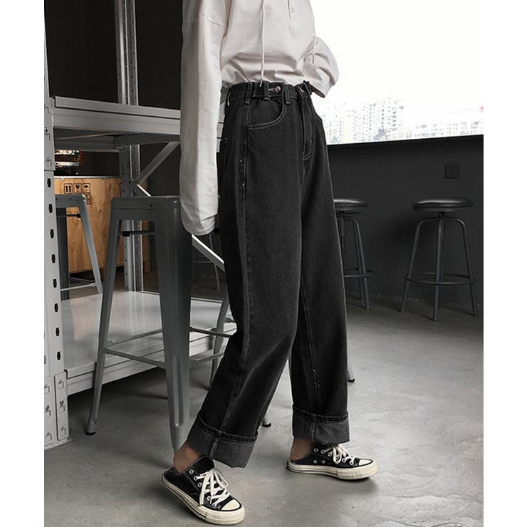 ハイウエストデニムパンツ ウエストボタン | Miniministore | 詳細画像11 