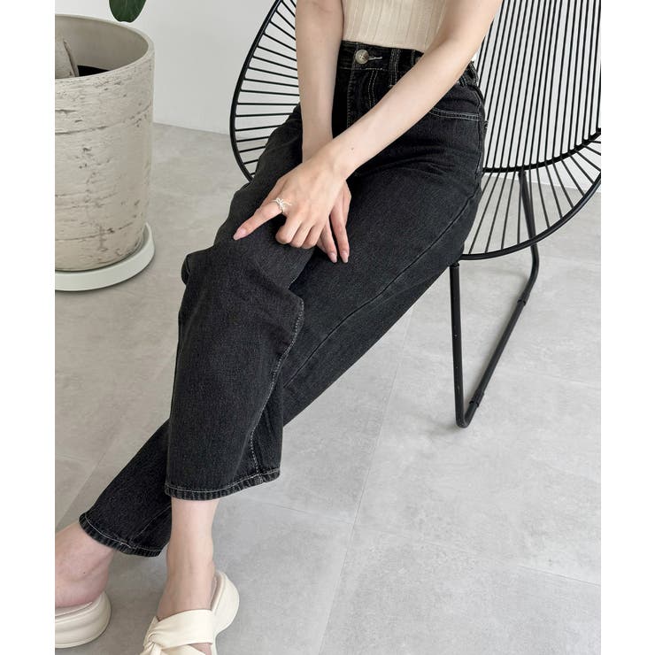 ハイウエストデニムパンツ ウエストボタン | Miniministore | 詳細画像5 