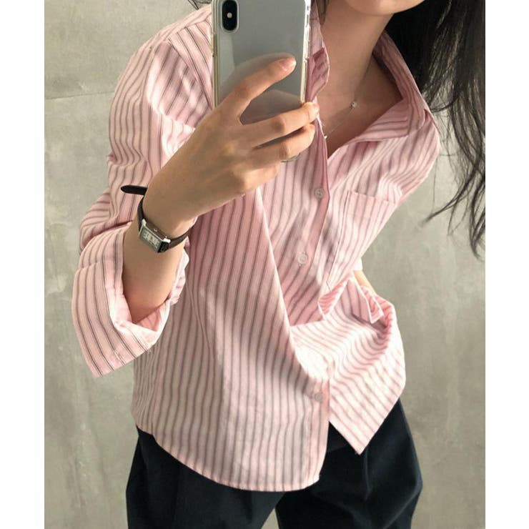 ストライプ 長袖シャツブラウスレディース | Miniministore | 詳細画像7 