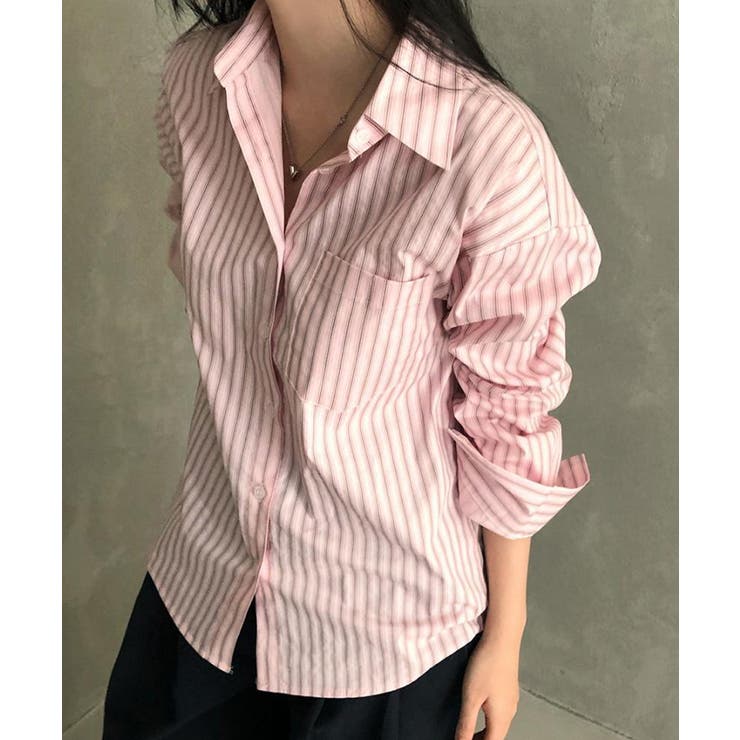 ストライプ 長袖シャツブラウスレディース | Miniministore | 詳細画像8 