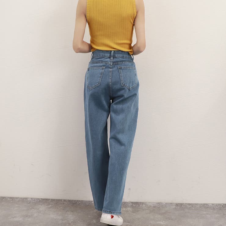 ストレートデニムパンツ レディース 美脚[品番：II000010058