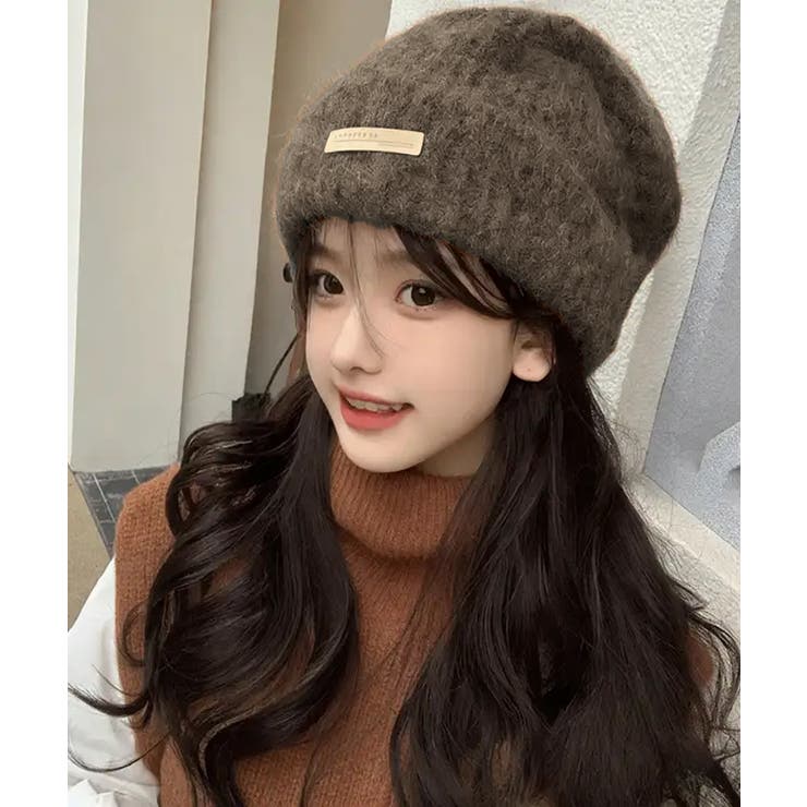 ブラウン | ニット帽 レディース くしゅくしゅ帽小顔 | Miniministore