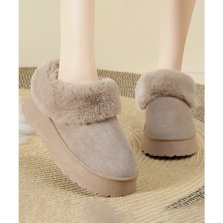 モカ | アンクルムートンブーツ厚底ファーシューズ | Miniministore