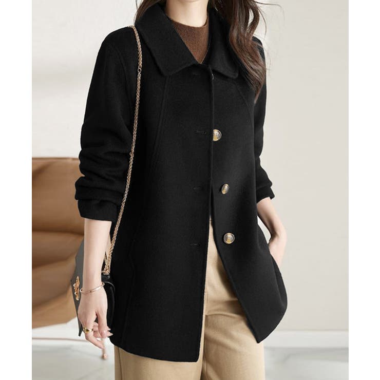 ブラック | テーラードジャケット ミディコート韓国風 | SUNSHINE CLOSET