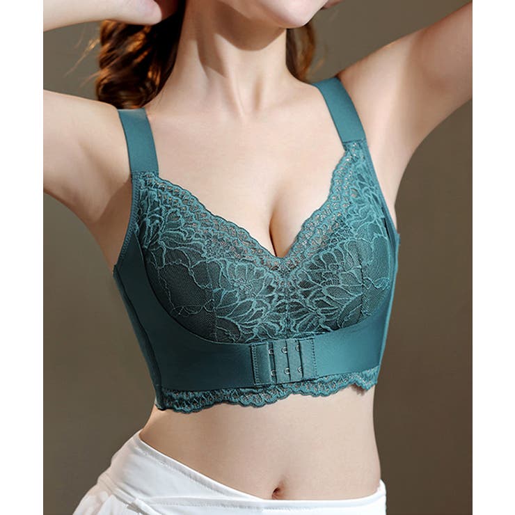 ブルーグリーン | レースブラジャーノンワイヤー下着昼夜兼用 | Miniministore