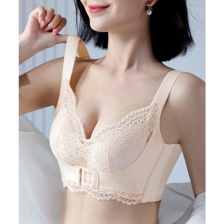 ピンクベージュ | レースブラジャーノンワイヤー下着昼夜兼用 | Miniministore