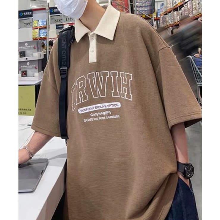 ワッフルロンt メンズ ポロシャツ 半袖[品番：II000011743