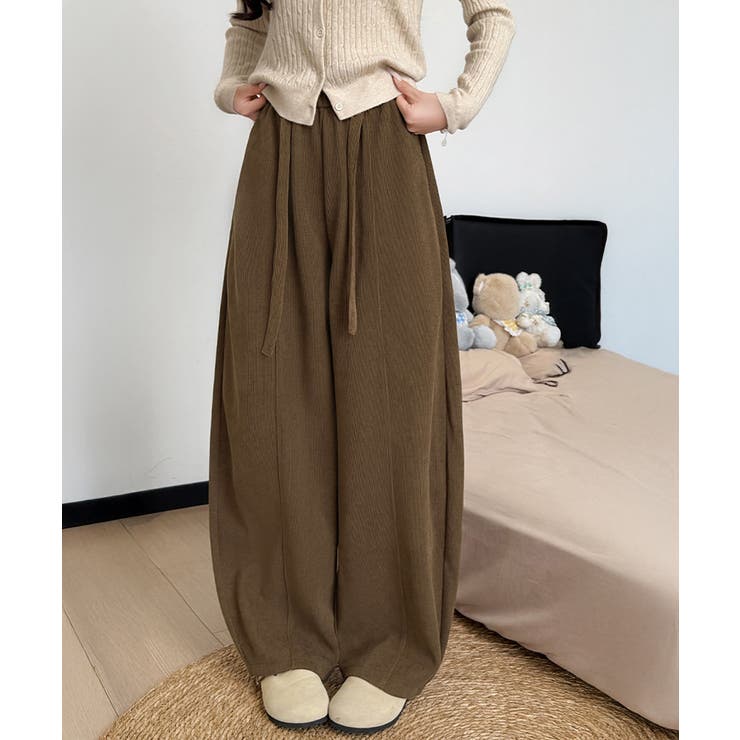 ブラウン | ワイドカーブパンツレディースワイドパンツ | Miniministore