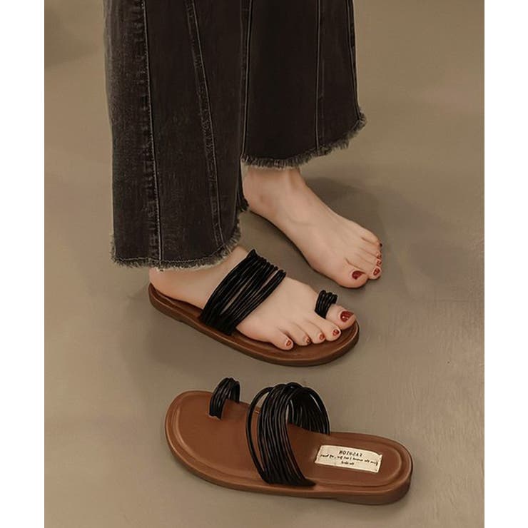 ブラック | トングサンダル コードストラップサンダル | Miniministore