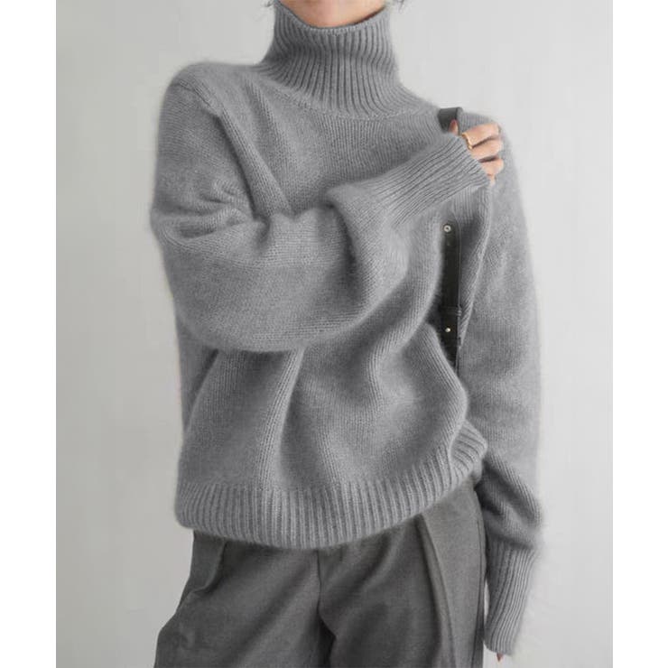 グレー | タートルネックニットトップス レディース | Miniministore