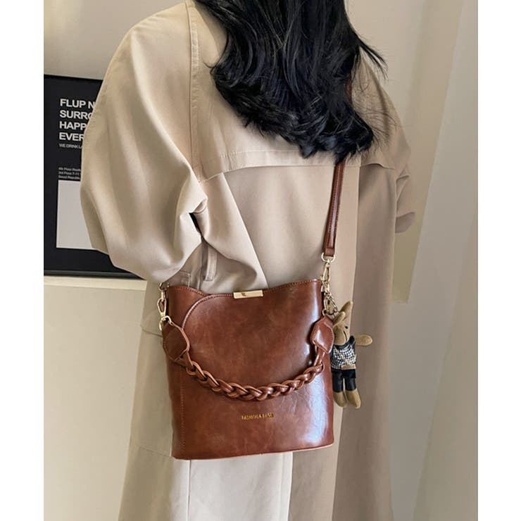 テラコッタ | ショルダーバッグロープ編みハンドルバッグ | Miniministore