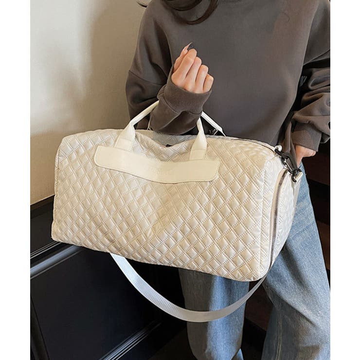 アイボリー | キャリーオンボストンバッグ キルティング | Miniministore