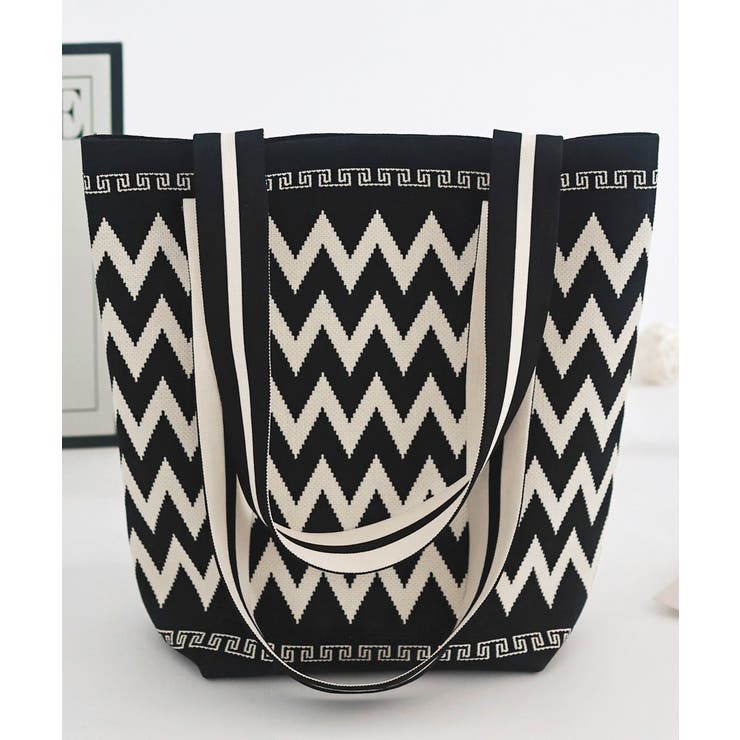 ブラック系1 | トートバッグ ニット編みバッグ 韓国風鞄 | Miniministore