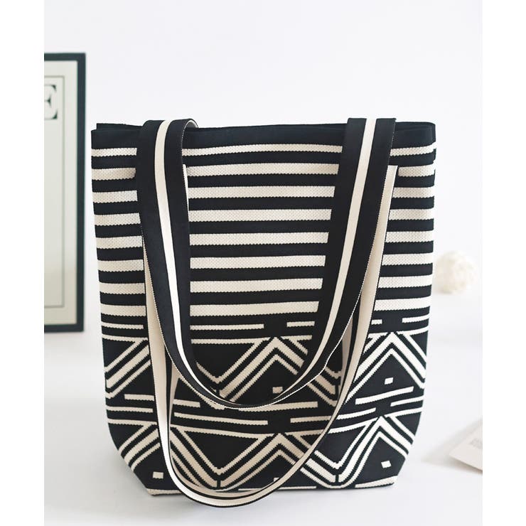 ブラック系4 | トートバッグ ニット編みバッグ 韓国風鞄 | Miniministore