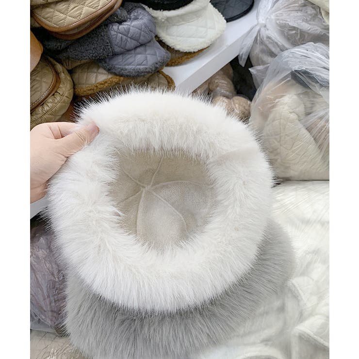 ふわふわファーハット暖かいバケットハット | Miniministore | 詳細画像16 