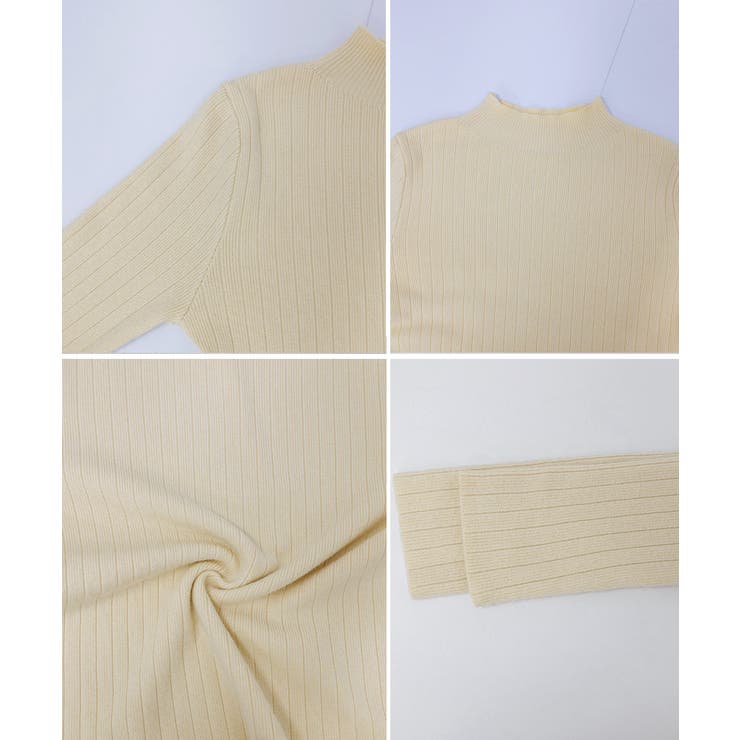 韓国リブニットトップス ハイネック 長袖 | Miniministore | 詳細画像11 