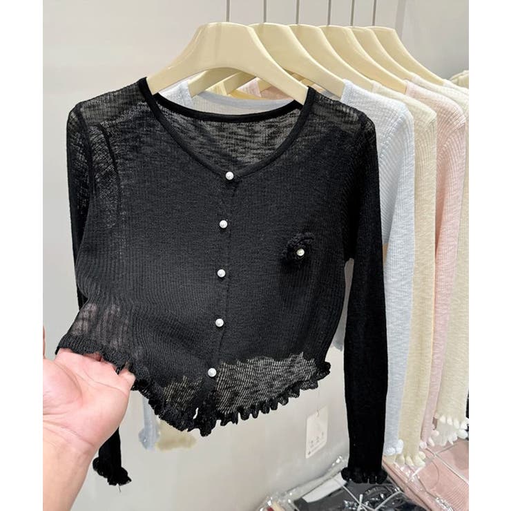 サマーニットカーディガン 花モチーフ付き | Miniministore | 詳細画像16 