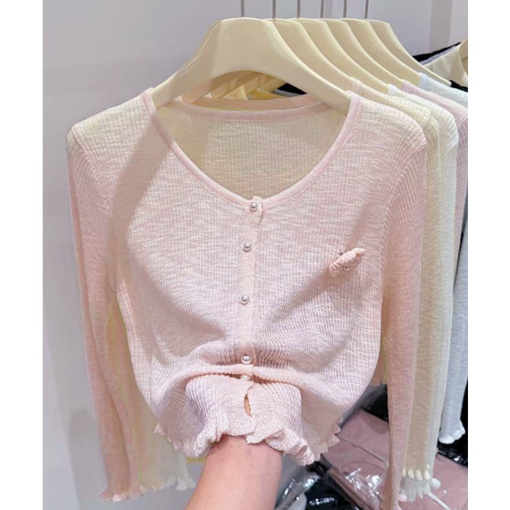 サマーニットカーディガン 花モチーフ付き | Miniministore | 詳細画像18 