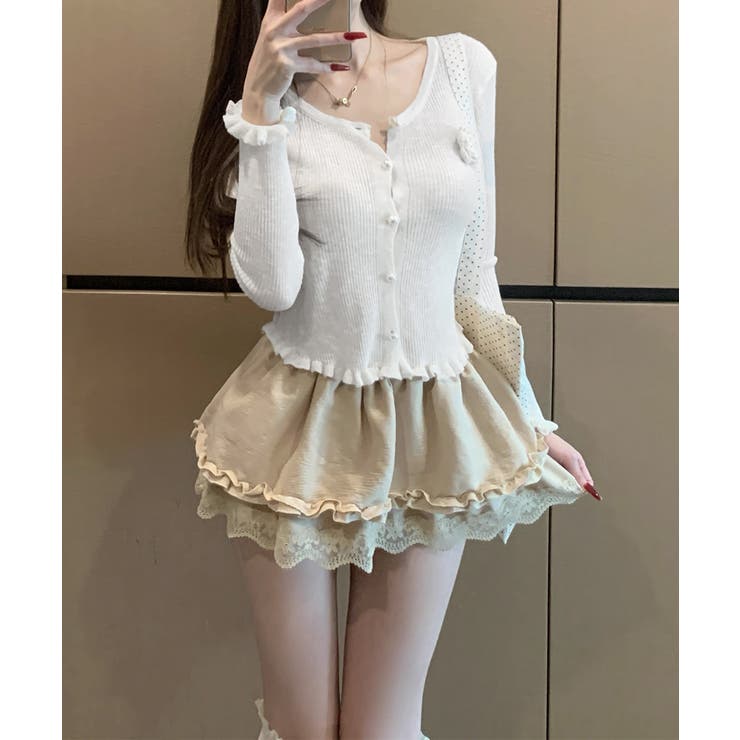 サマーニットカーディガン 花モチーフ付き | Miniministore | 詳細画像7 