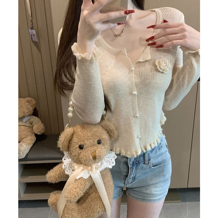 サマーニットカーディガン 花モチーフ付き | Miniministore | 詳細画像9 