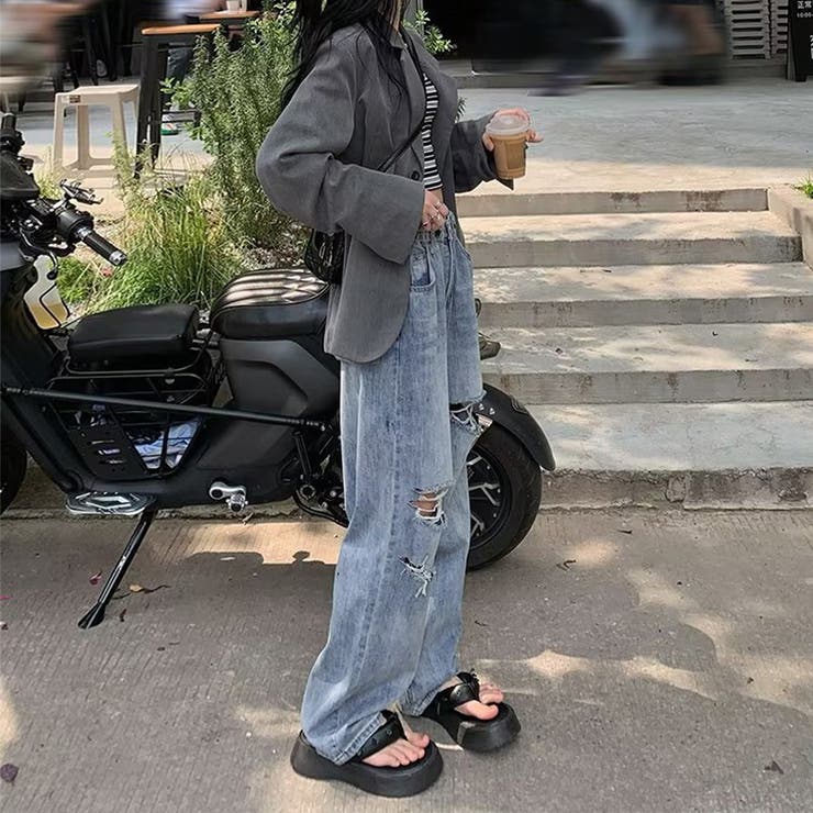 ダメージジーンズ レディースデニムパンツ[品番：II000010782