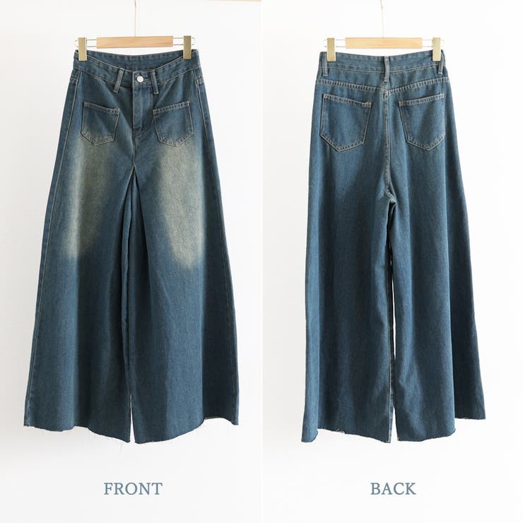 ワイドデニム レディースフレアパンツ韓国 | Miniministore | 詳細画像3 
