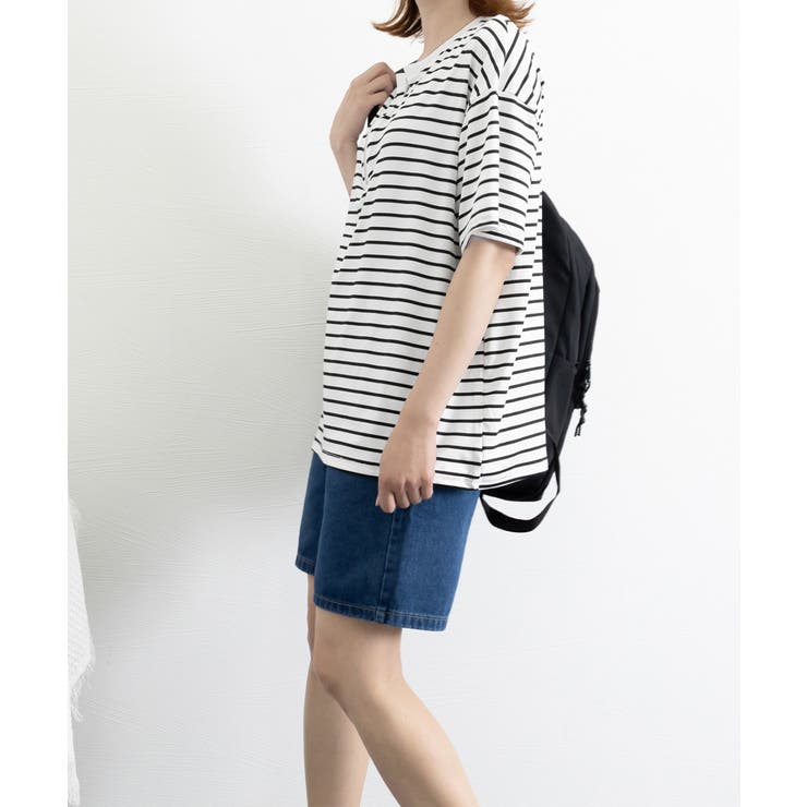 tシャツ レディース ボーダー Tシャツ ス 半袖 カジュアル シンプル 夏服 CH0106 ボーダー柄tシャツ レディース 半袖夏服[品番：II000011765