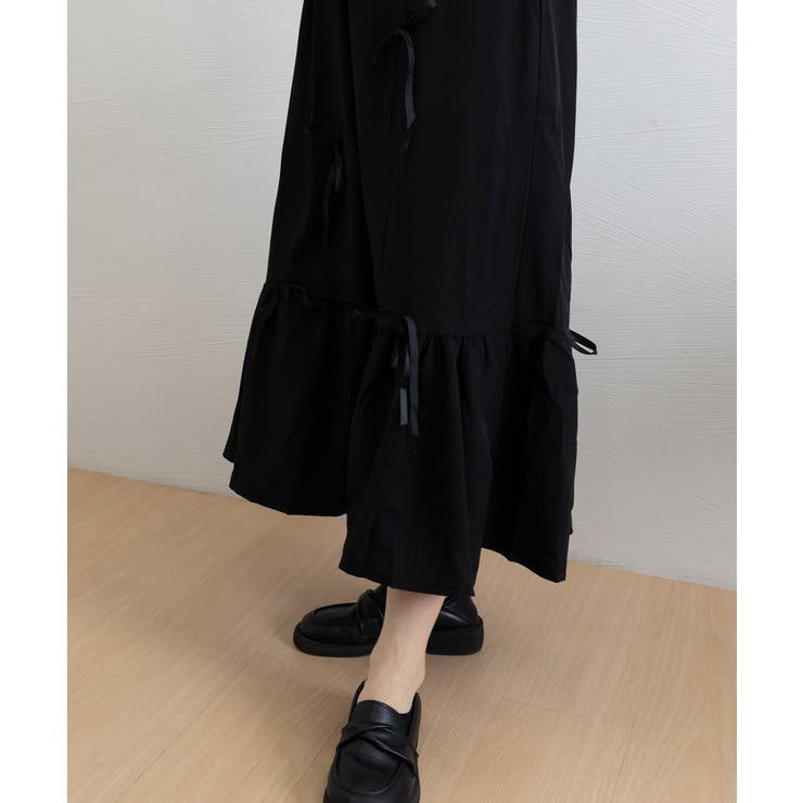 リボンティアードスカート ロングスカート | Miniministore | 詳細画像8 