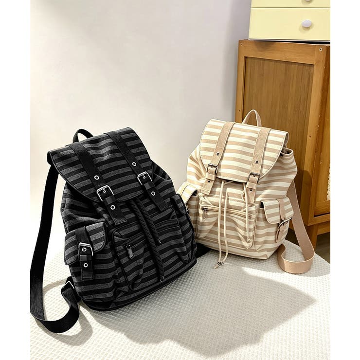 ボーダー柄リュックサックフラップリュック | Miniministore | 詳細画像22 