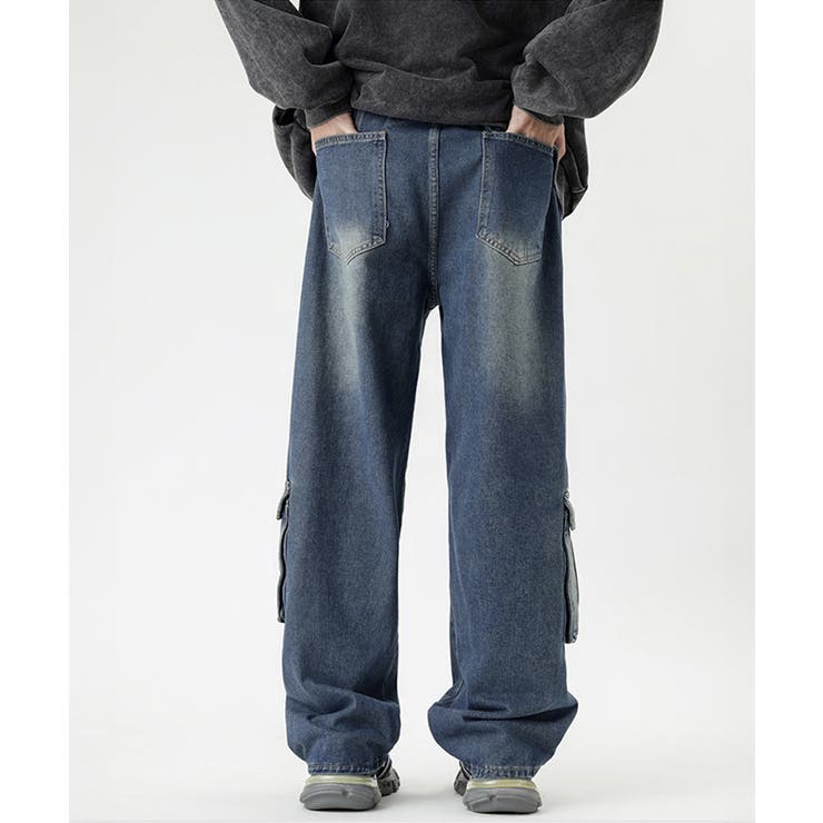 デニムカーゴパンツ 韓国風ワイドジーンズ | Miniministore | 詳細画像12 