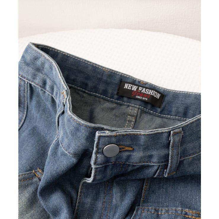 デニムカーゴパンツ 韓国風ワイドジーンズ | Miniministore | 詳細画像28 