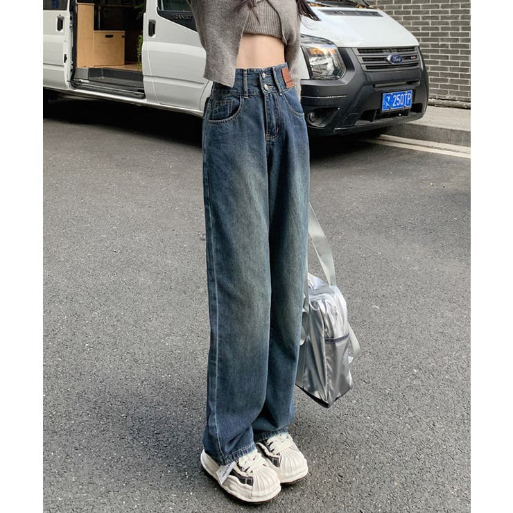 ハイウエスト デニムパンツ ダブルボタン | Miniministore | 詳細画像18 
