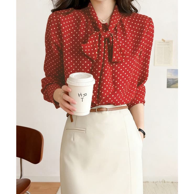ドット柄 ボウタイブラウスリボンタイ春夏 | Miniministore | 詳細画像13 