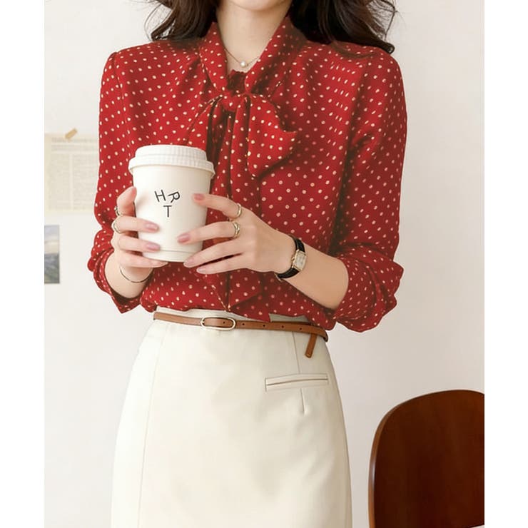 ドット柄 ボウタイブラウスリボンタイ春夏 | Miniministore | 詳細画像14 