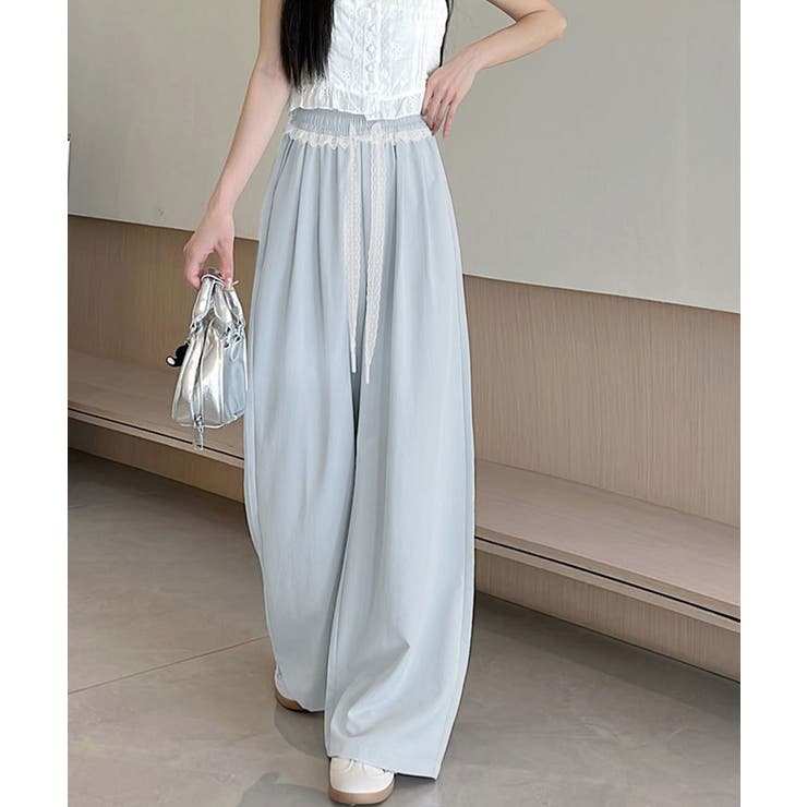 レース付きワイドパンツ イージーパンツ夏 | Miniministore | 詳細画像11 