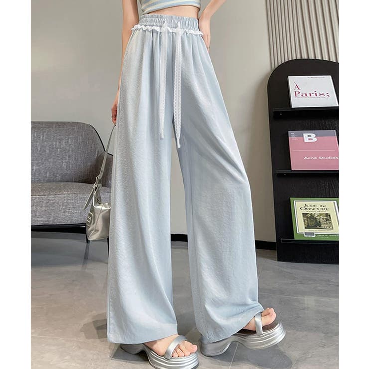 レース付きワイドパンツ イージーパンツ夏 | Miniministore | 詳細画像14 