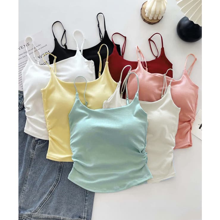 カップ付きキャミソールサイドシャーリング | Miniministore | 詳細画像1 