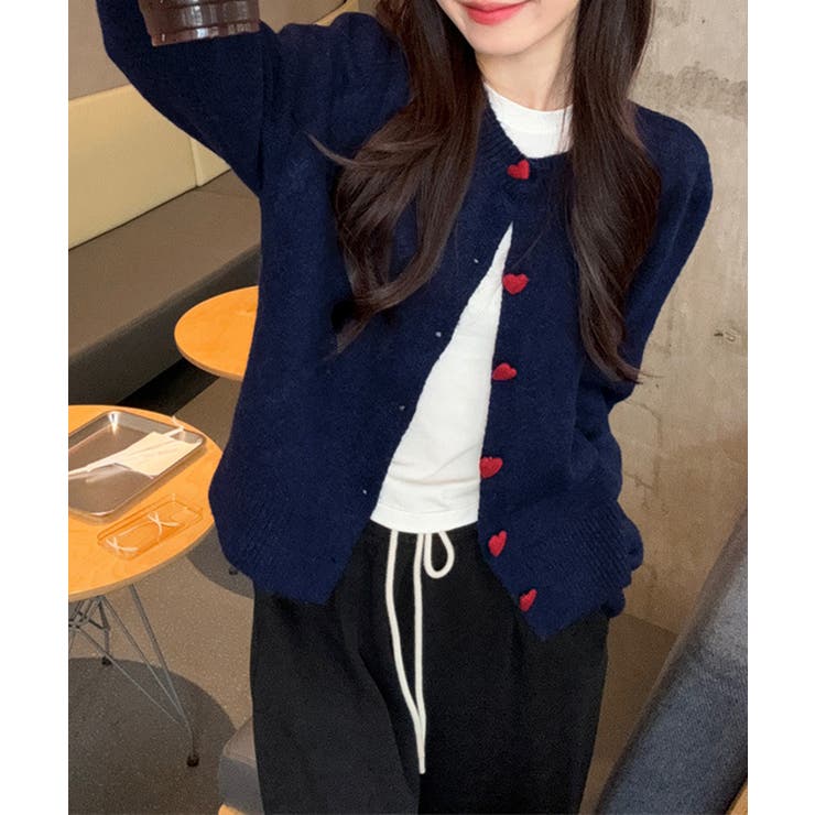 ハートボタンニットカーディガン秋冬韓国風 | Miniministore | 詳細画像10 