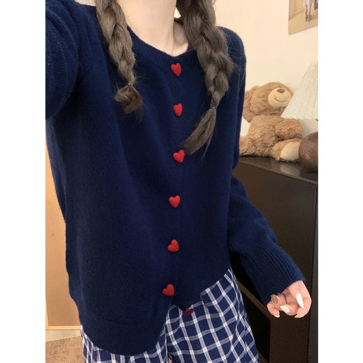 ハートボタンニットカーディガン秋冬韓国風 | Miniministore | 詳細画像11 