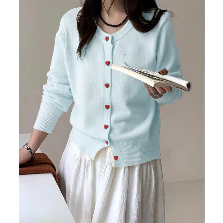 ハートボタンニットカーディガン秋冬韓国風 | Miniministore | 詳細画像13 