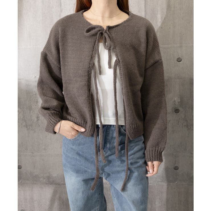 リボンカーディガン前後2WAYニット春秋 | Miniministore | 詳細画像17 